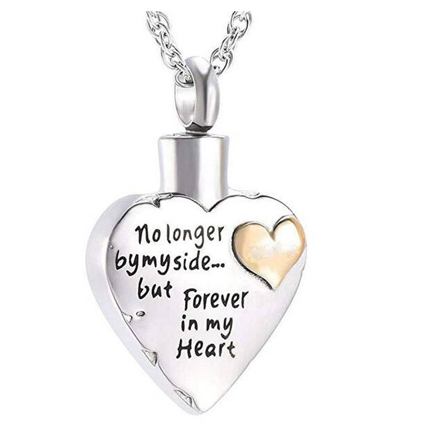 Stainless steel heart-shaped perfume bottle necklace 4