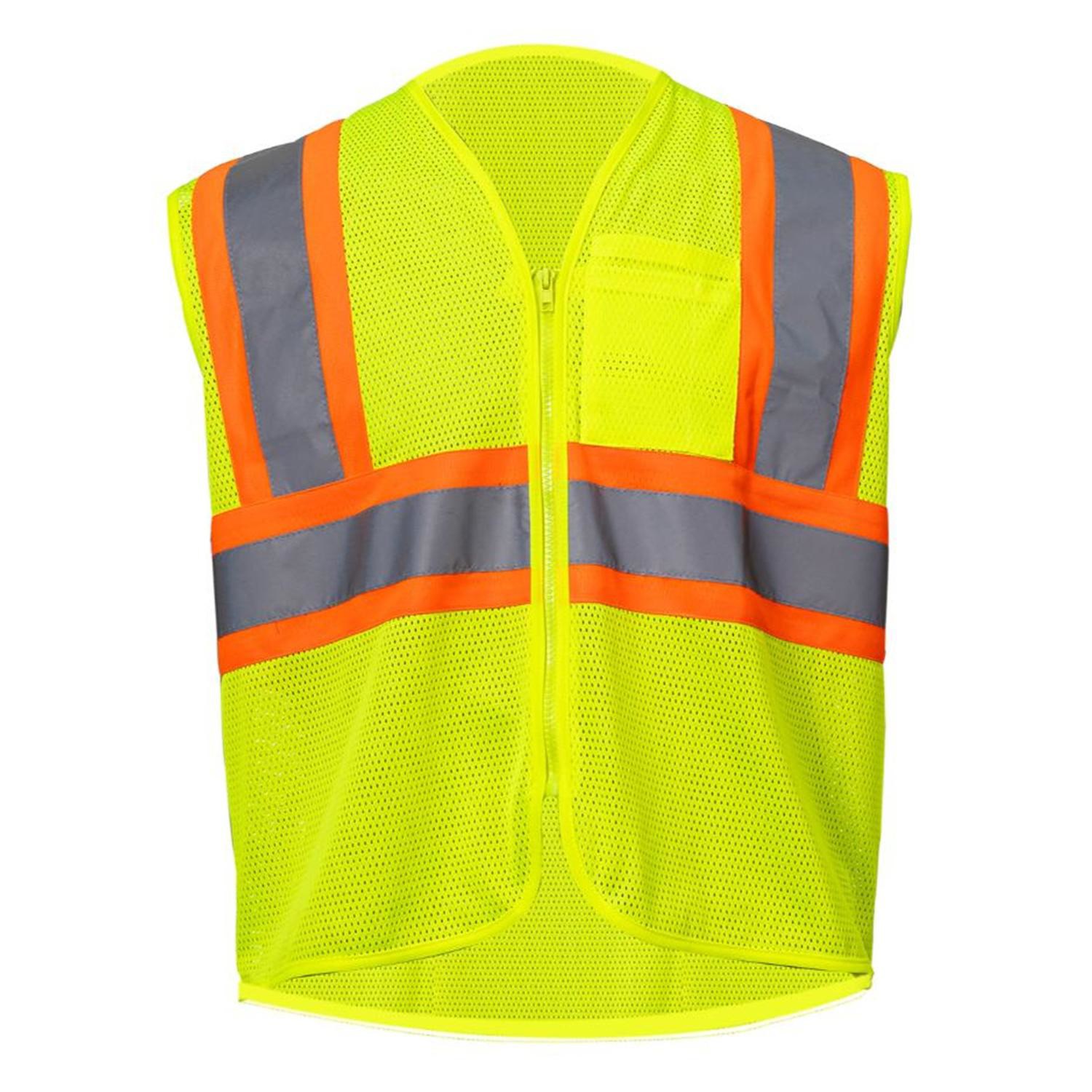3.8 Oz. Polyester Class 2 Two Tone Reflective Tape Safety Vest With Pocket 3