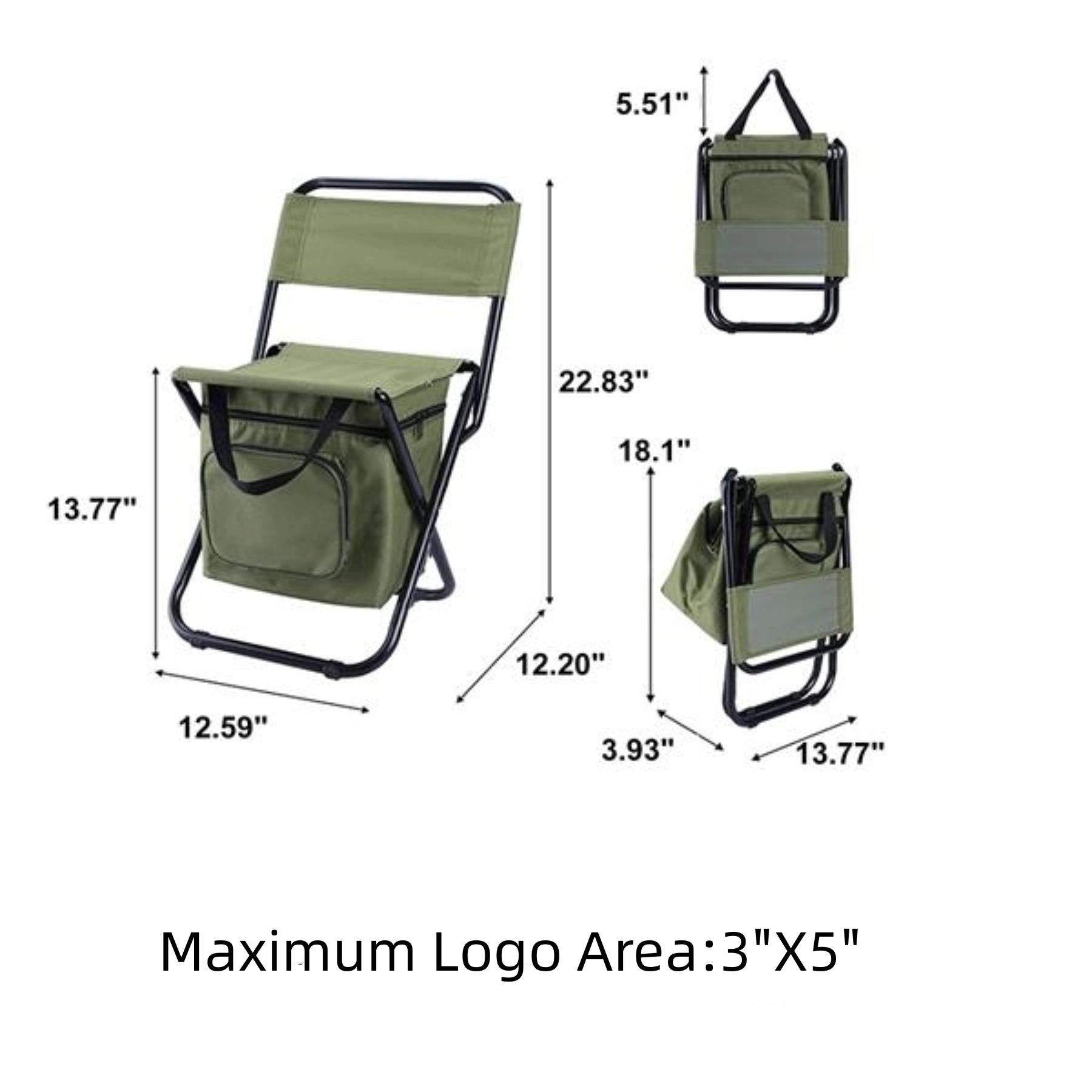 Portable Foldable Camping Chair with Cooler Bag 2