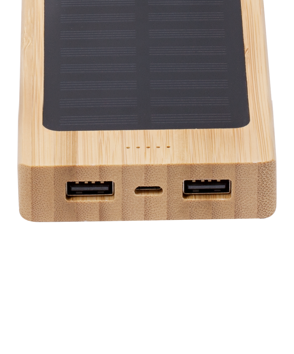 Marquette Solar Panel 8000mah Bamboo Power Bank 8