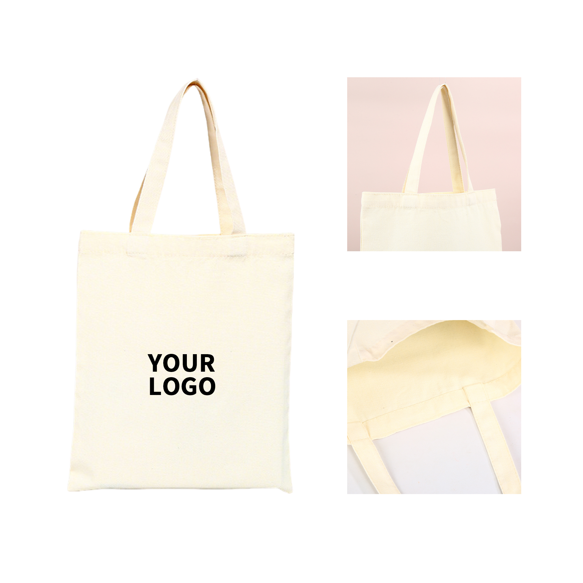 Cotton Canvas Tote 12 x 14" Reusable, custom tote bag with logo imprint 2