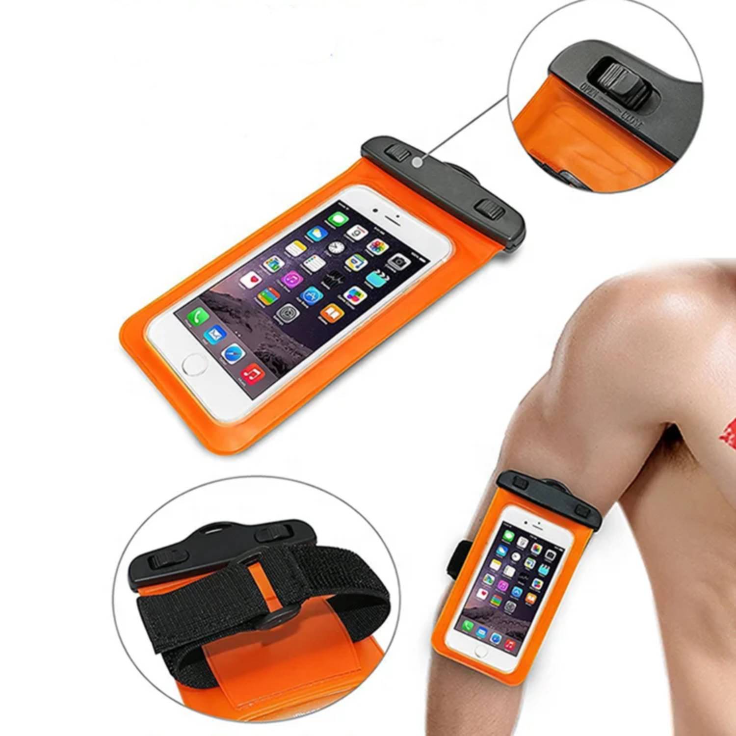 IPX8 Waterproof Mobile Phone Pouch Case with Armband 3