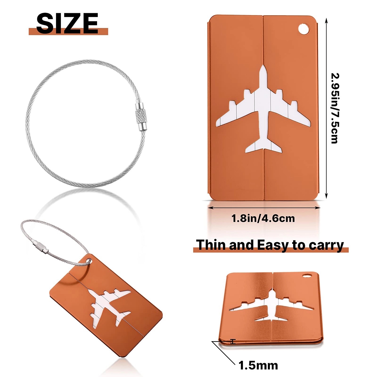 Aluminium Luggage Tags Business Card Holder Travel Id Bag 4