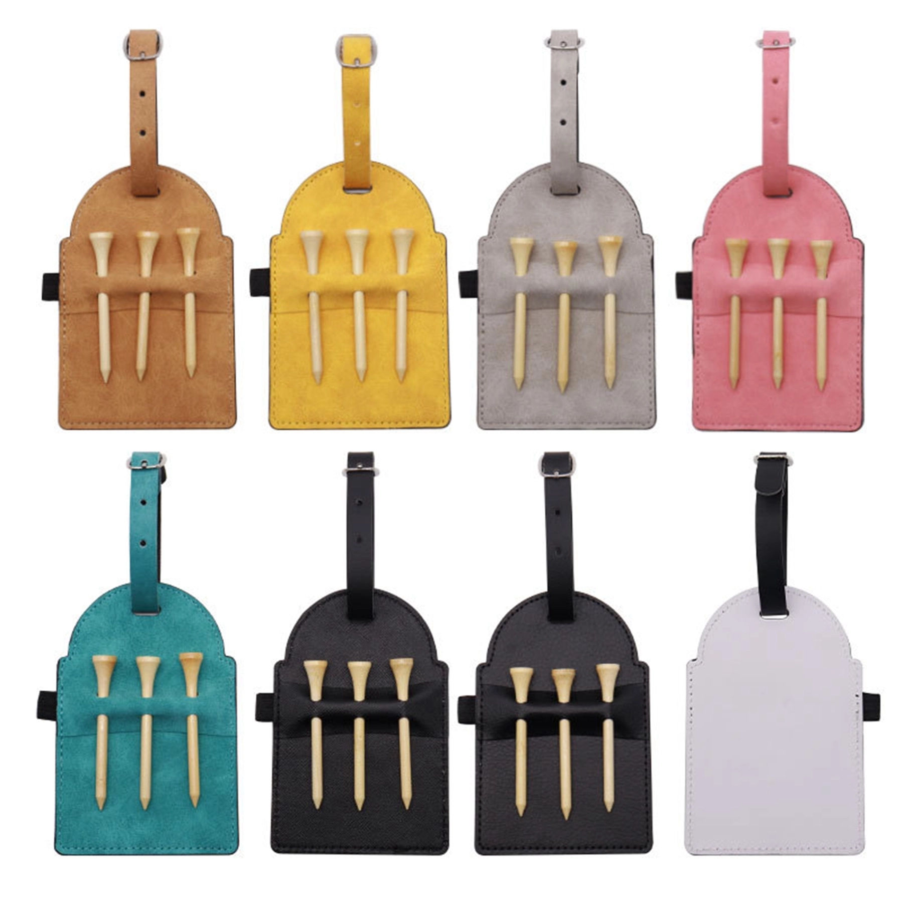 PU Leather Golf Tee Holder Storage Bag 5