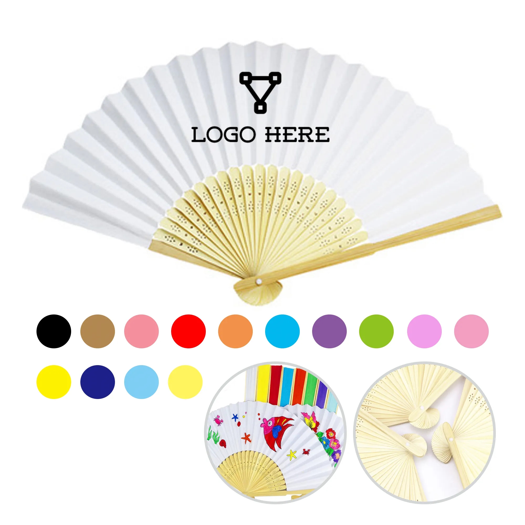 Bamboo Hand Held Folding Fan 5