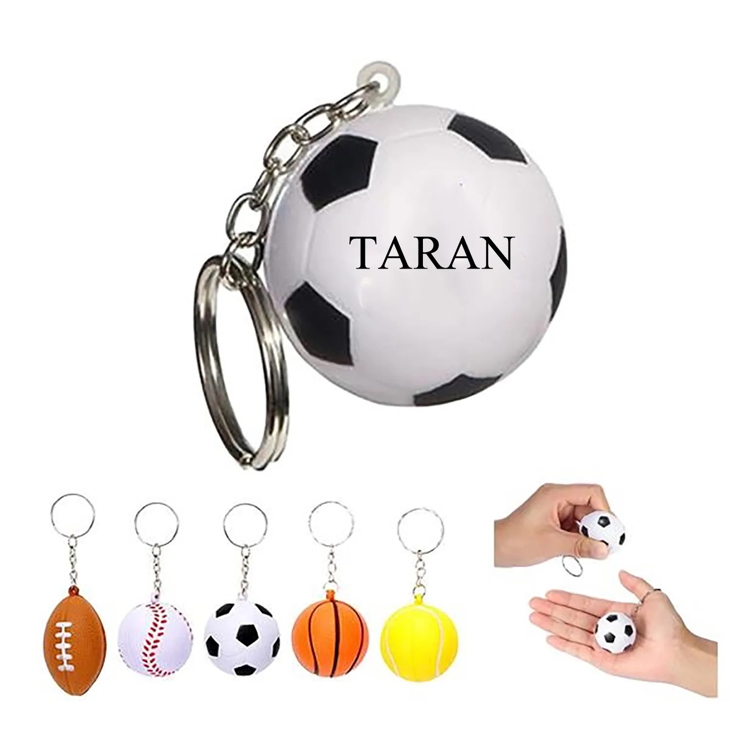 Soccer Keychains Stress Ball For School Carnival Reward 5