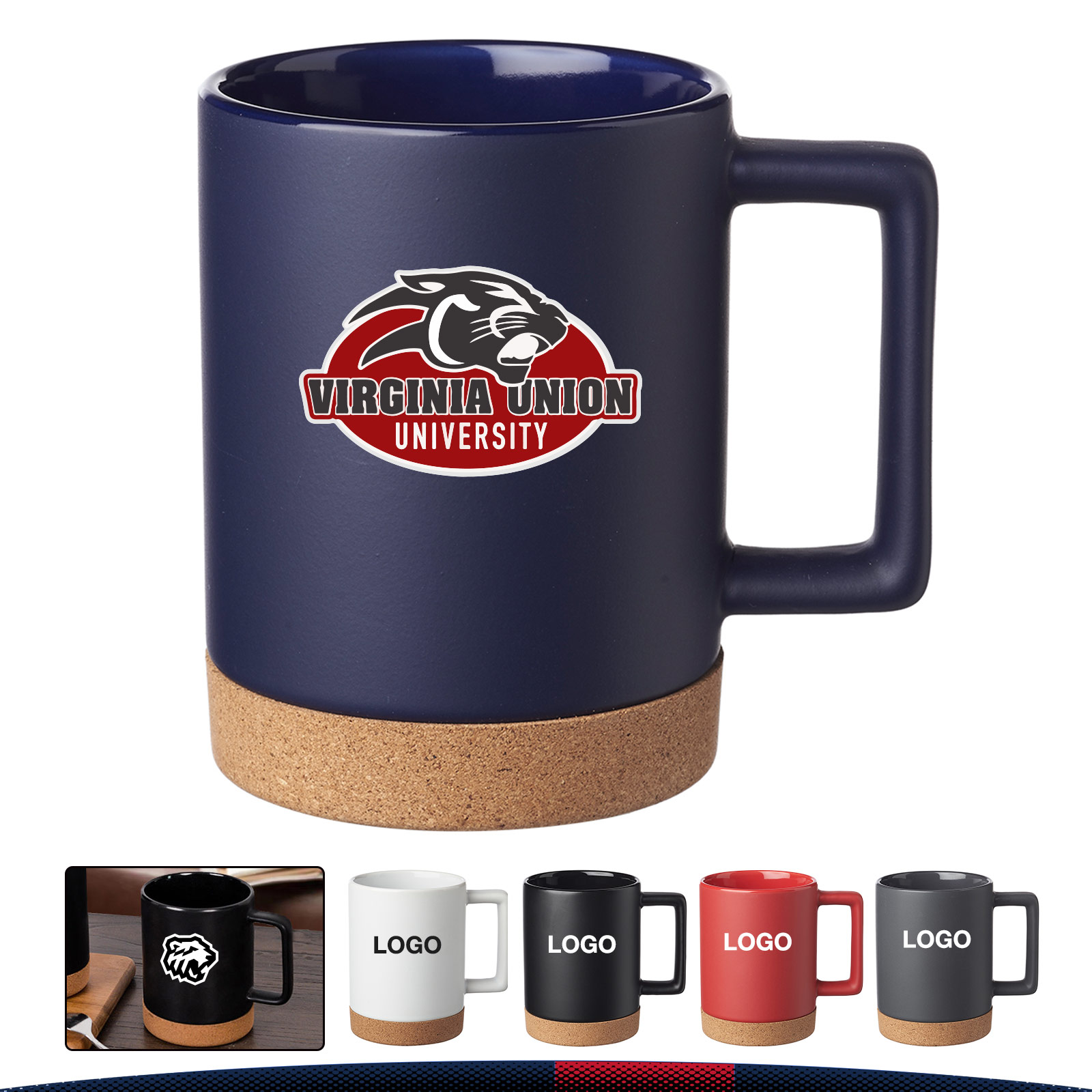 15 oz. Beri Ceramic Mugs with Cork Base 2