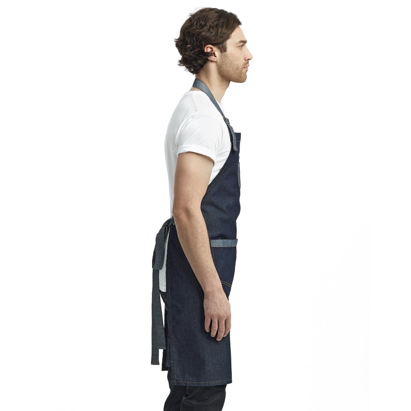 Artisan Collection By Reprime Unisex Domain Contrast Denim Bib Apron 13