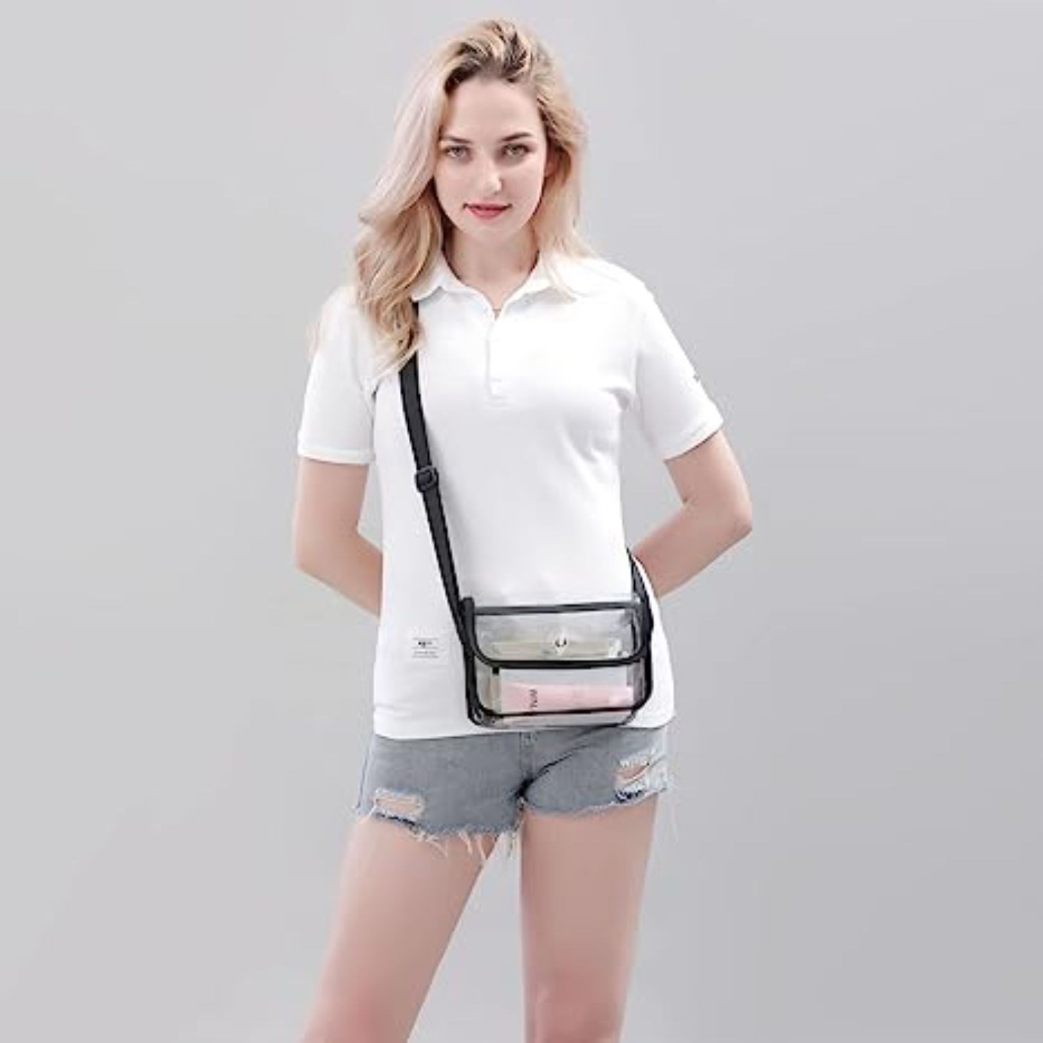 Clear PVC Messenger Bag Crossbody Stadium Approved Purse Bag 4