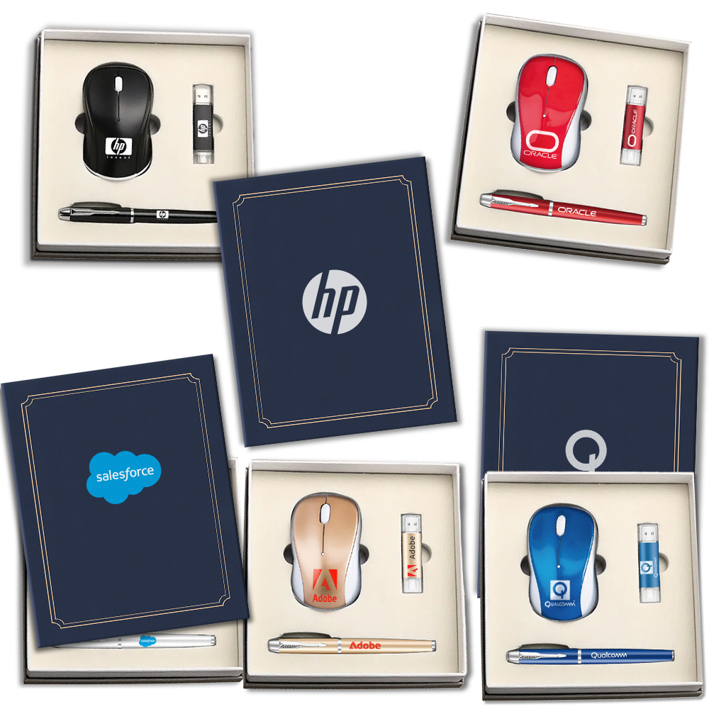 Executive Tech Trio — Wireless Mouse, Pen & USB 3