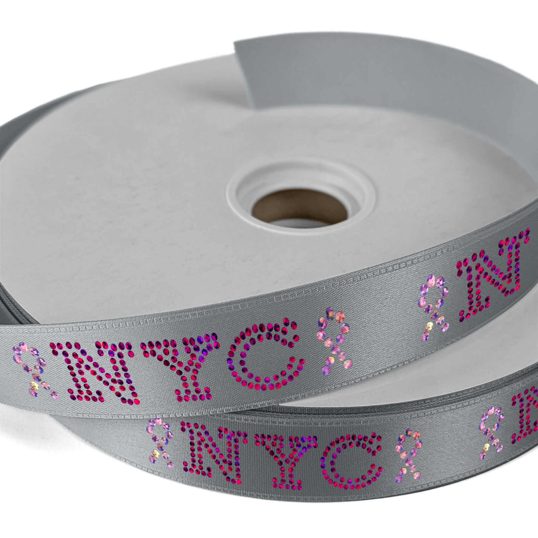 1" Badge Satin Ribbon - 25yd Roll - Sparkle 3
