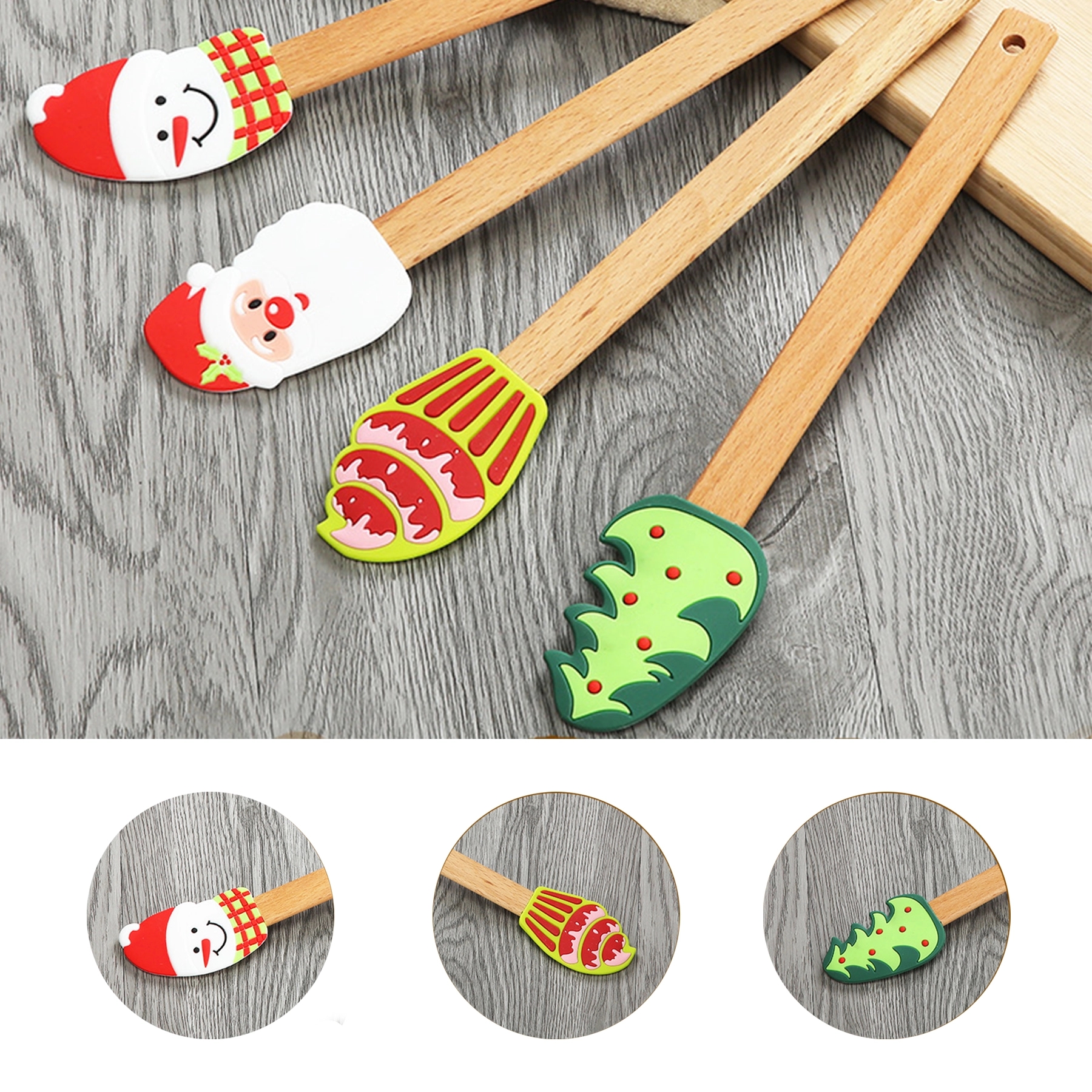 Xmas Christmas Silicone Rubber Spatula Set 5