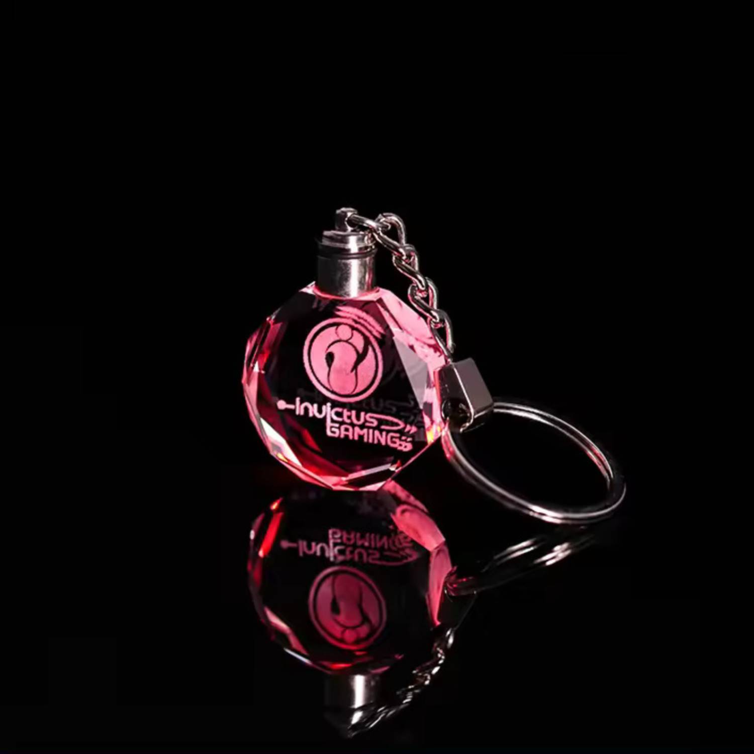 Octagon Shaped LED Light Crystal Keychain 2