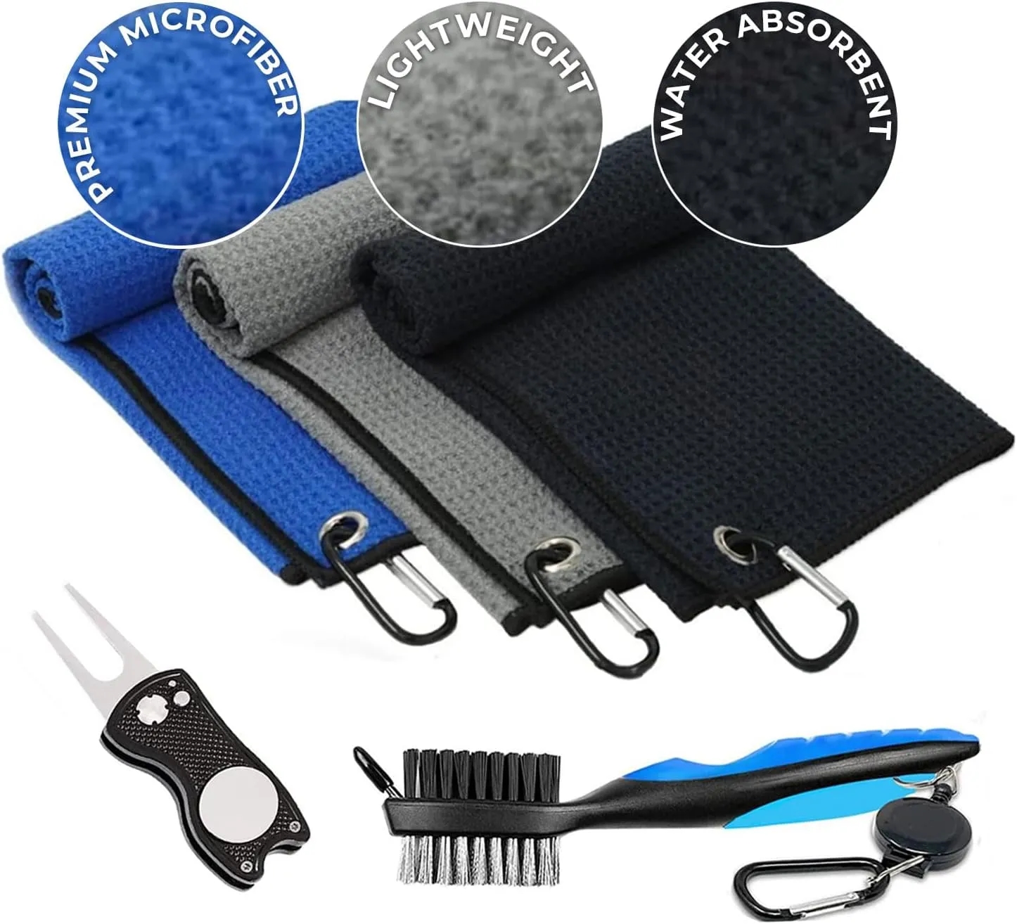 Golf Accessories-Golf Towel/Brush Tool Kit/Golf Divot Tool 5