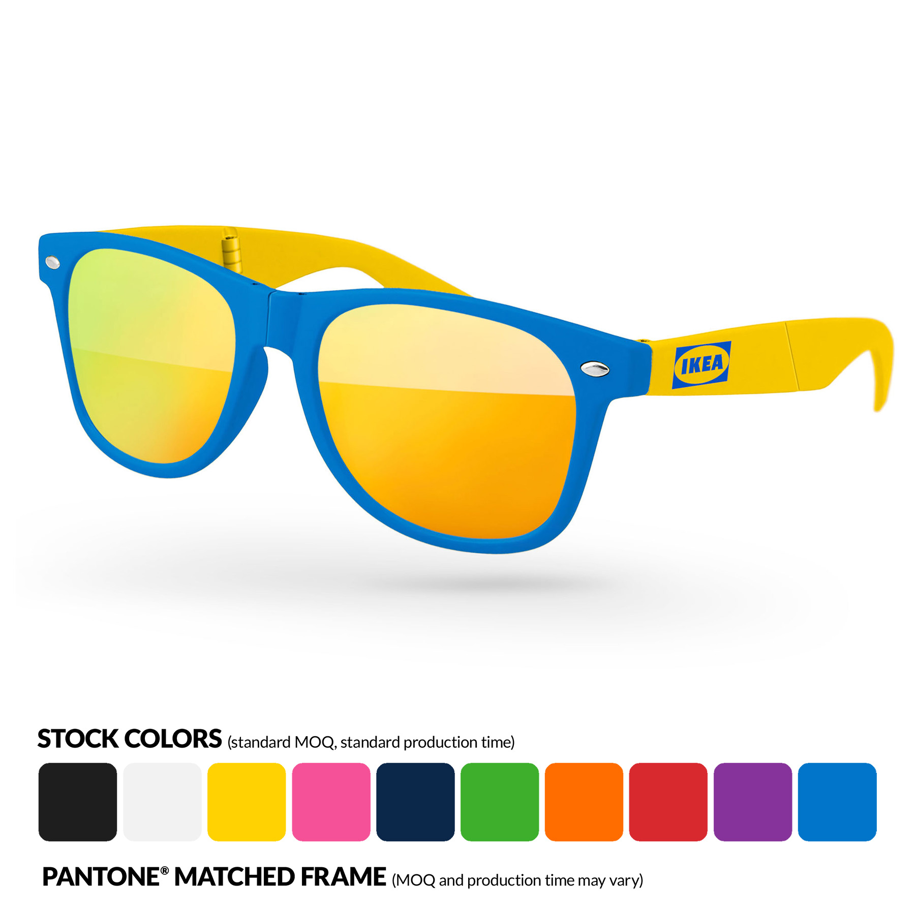 2-Tone Foldable Retro Mirror Sunglasses 12