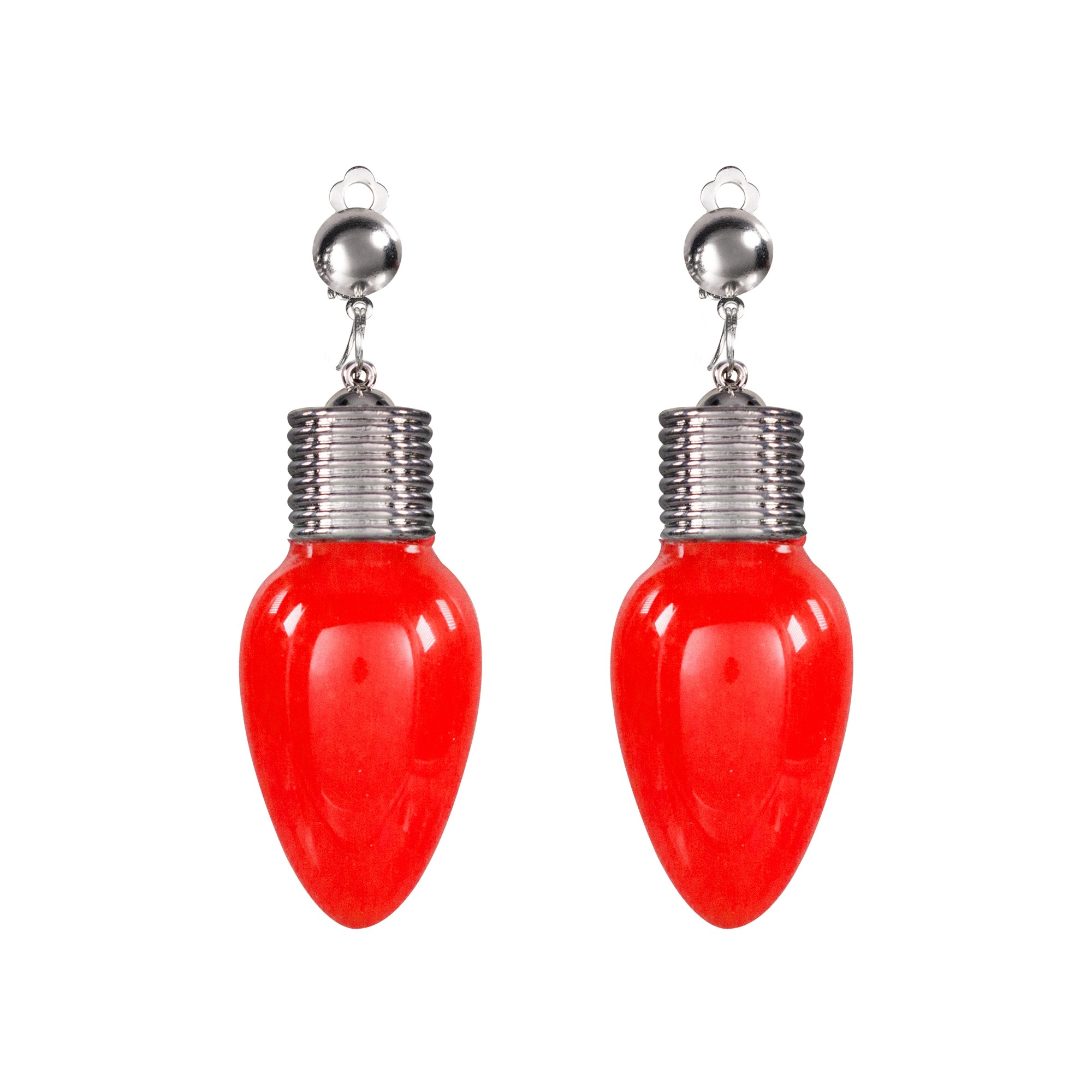 Red Bulb LED Clip-On Earrings 2