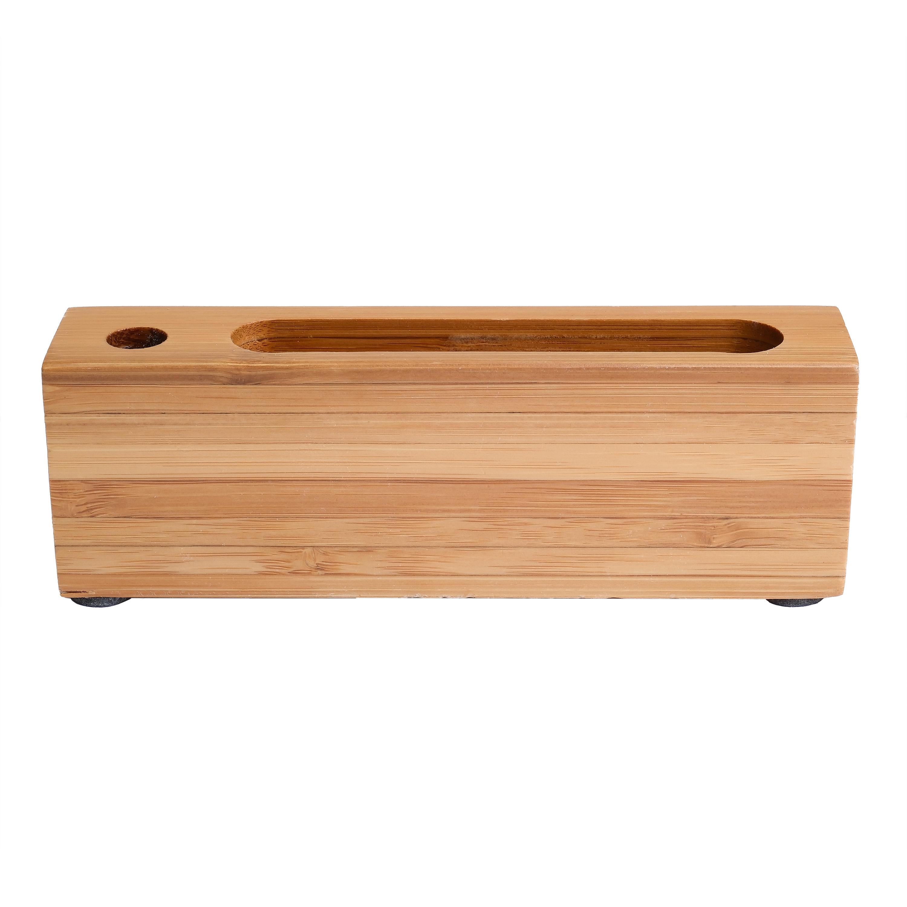 Bamboo Business Card & Pen Holder Clock 3