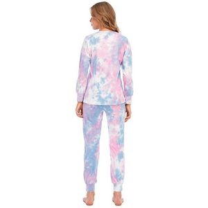 Women Tie Dye Pajama Sets Long Sleeve Tops And Pants 3