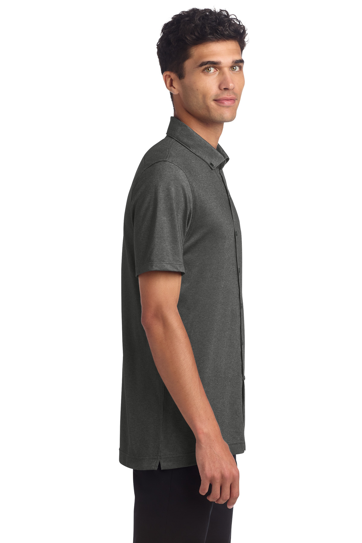 Mercer+Mettle Stretch Pique Full-Button Polo MM1006 1