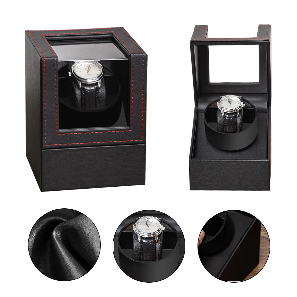 Single Watch Winder With Quiet Motor And Display Lid 4