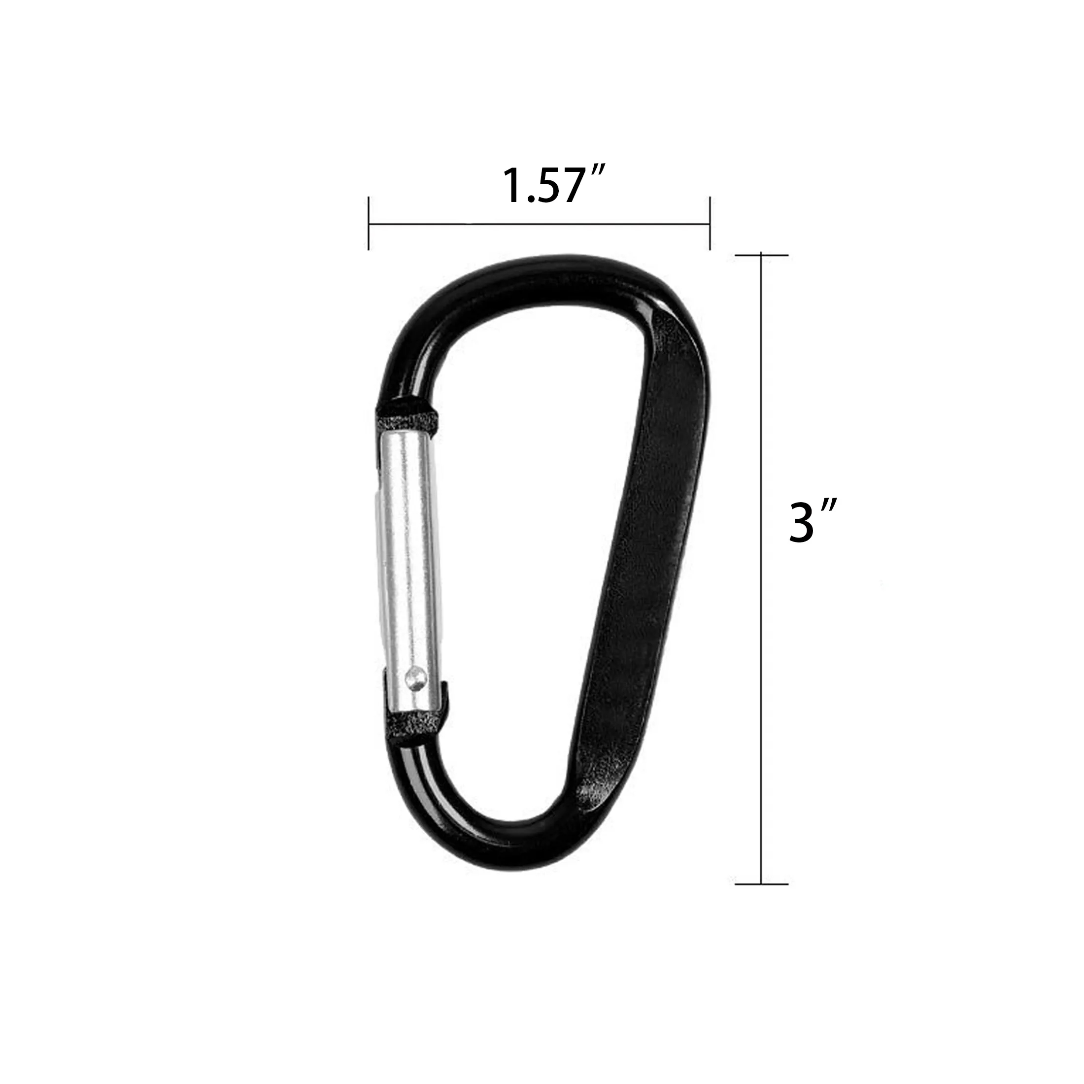 3" Aluminum Flat Type Carabiner Keychain D Shape Buckle 5