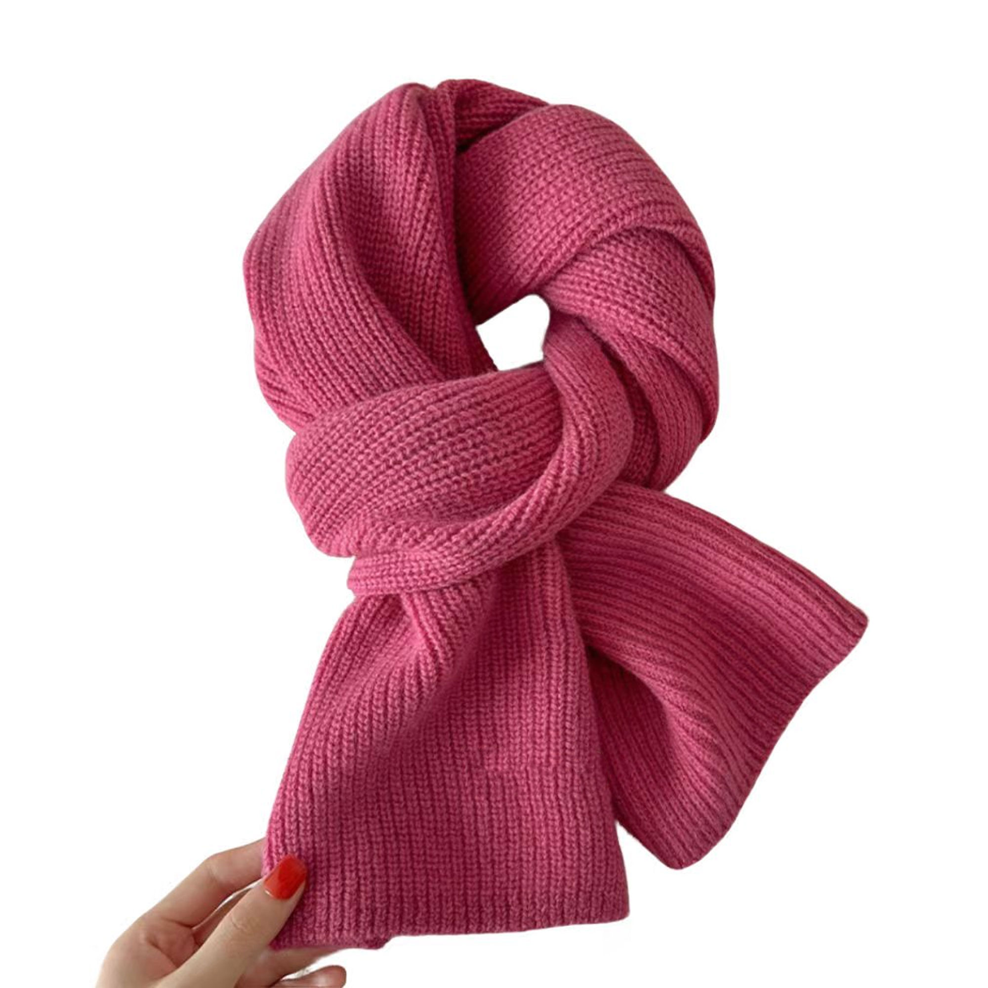 Solid Color Wool Knitted Scarf 4