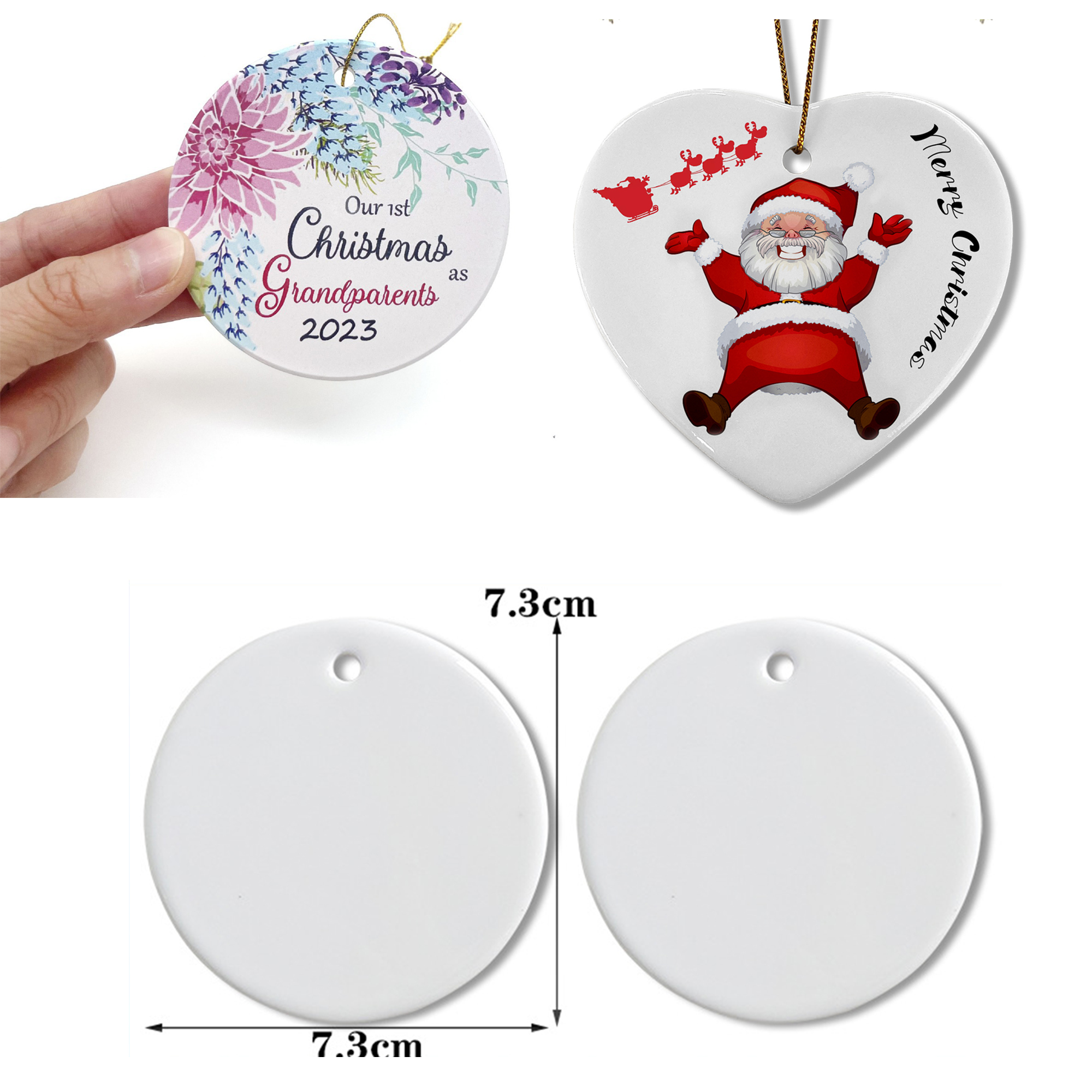 Custom Christmas Ceramic Pendant 3