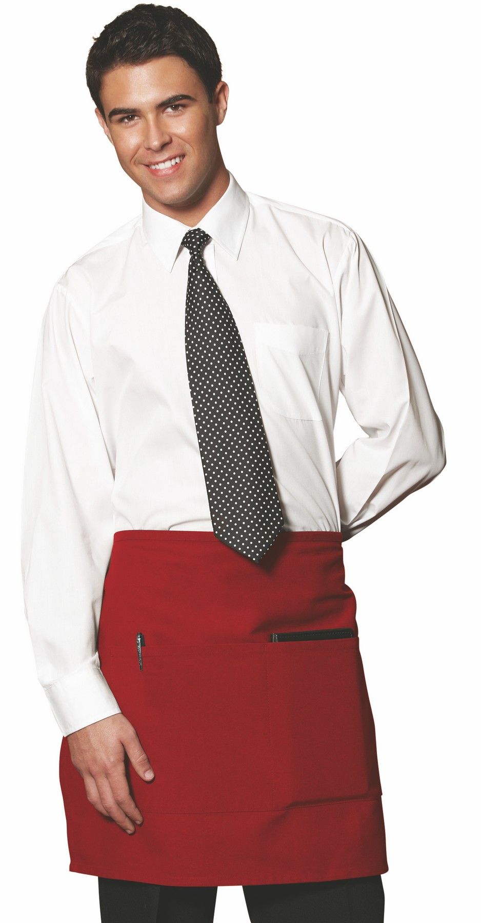 Red Half Waist Bistro Apron 41
