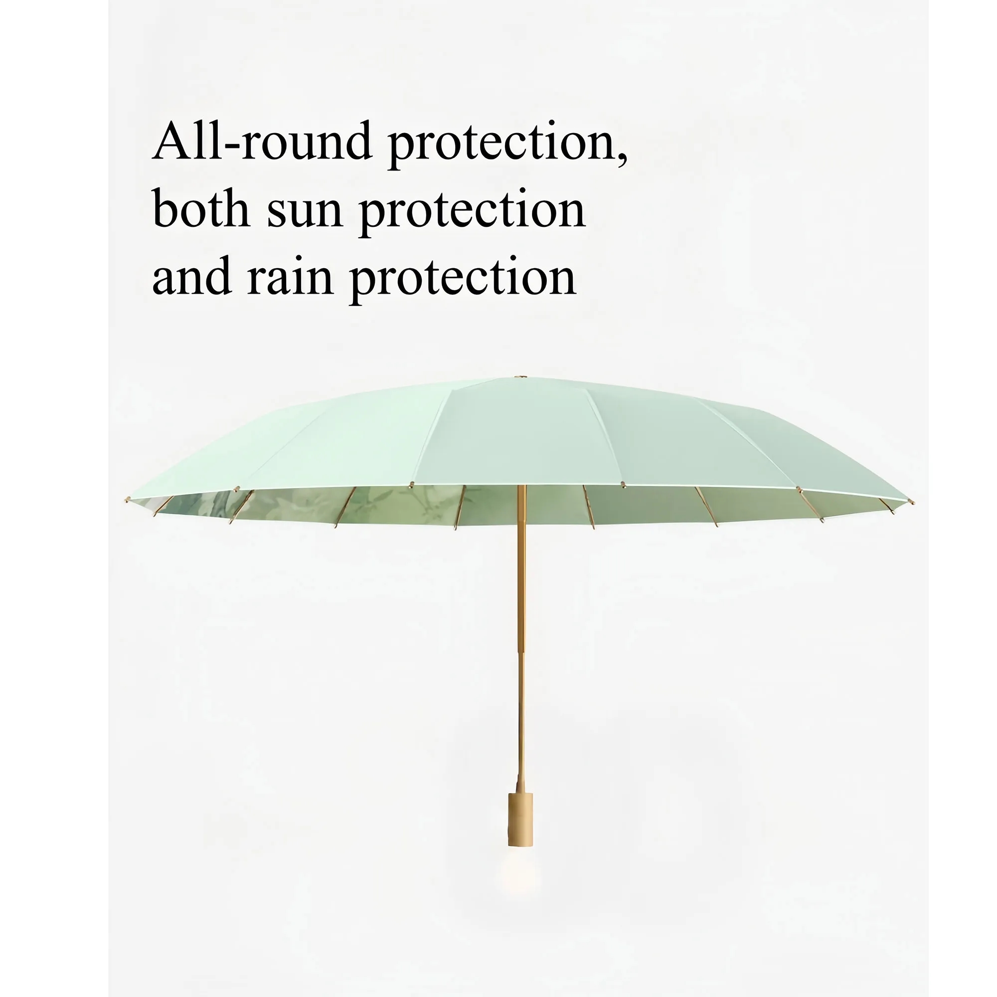 Luxury Handle UV Block Umbrella UPF50+ 16-Rib Compact 7