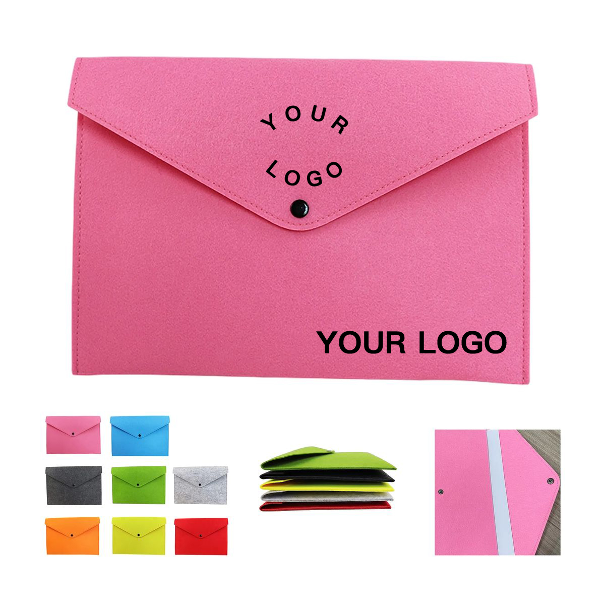 A4 Felt Document Folder with Snap Button Closure 10