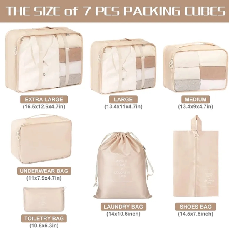 Travel Packing Cube Organizer Set 2