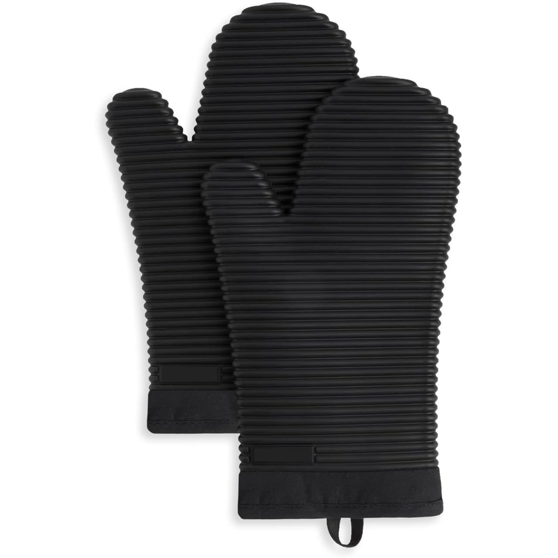 2 Pack Set Ribbed Soft Silicone Oven Mitts 6