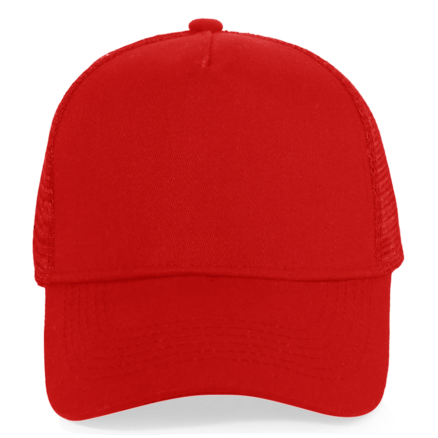 Stock Solid Color Cotton 5-Panel Trucker Cap 42