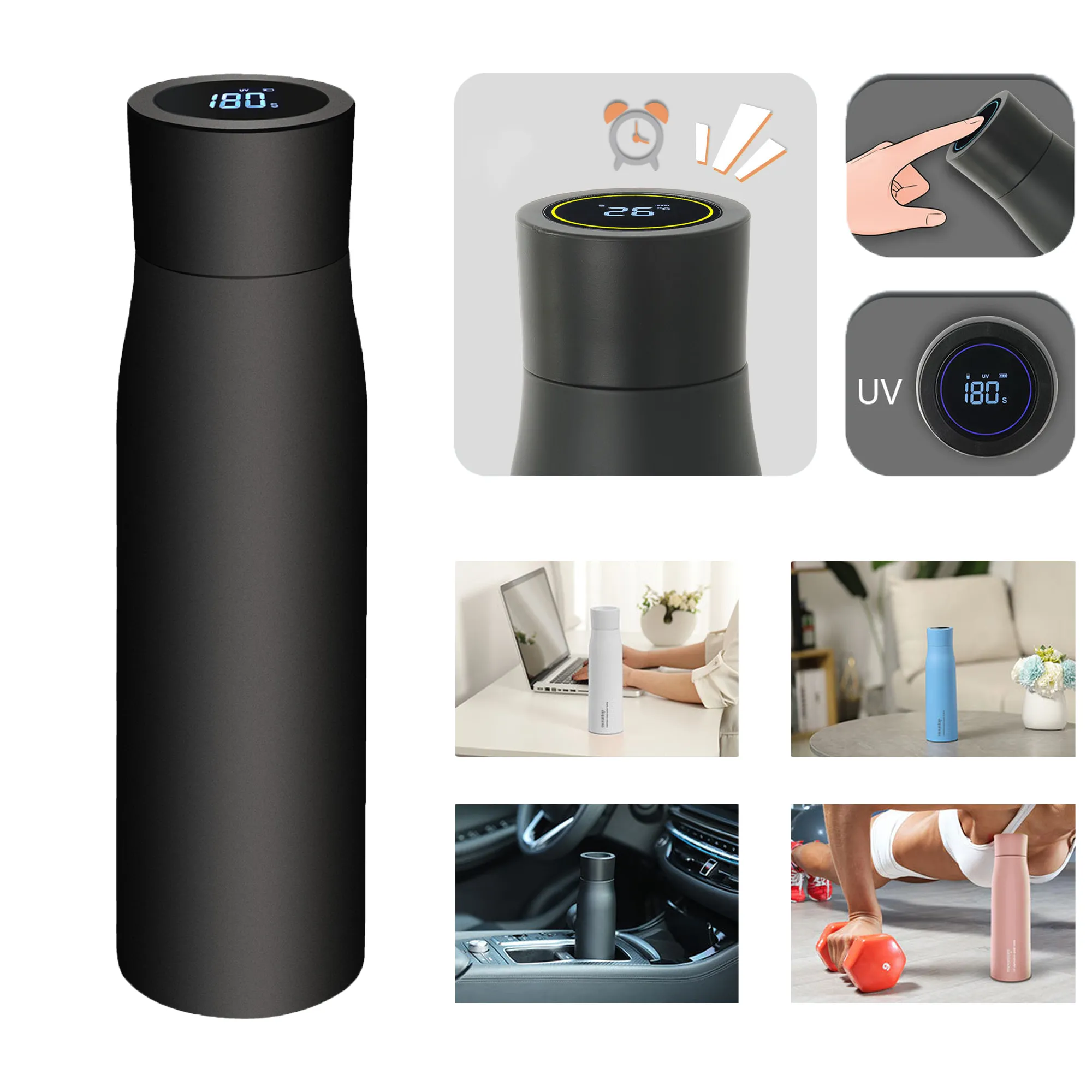 UV Sterilization Smart Thermos Cup with LED Temperature Disp 3