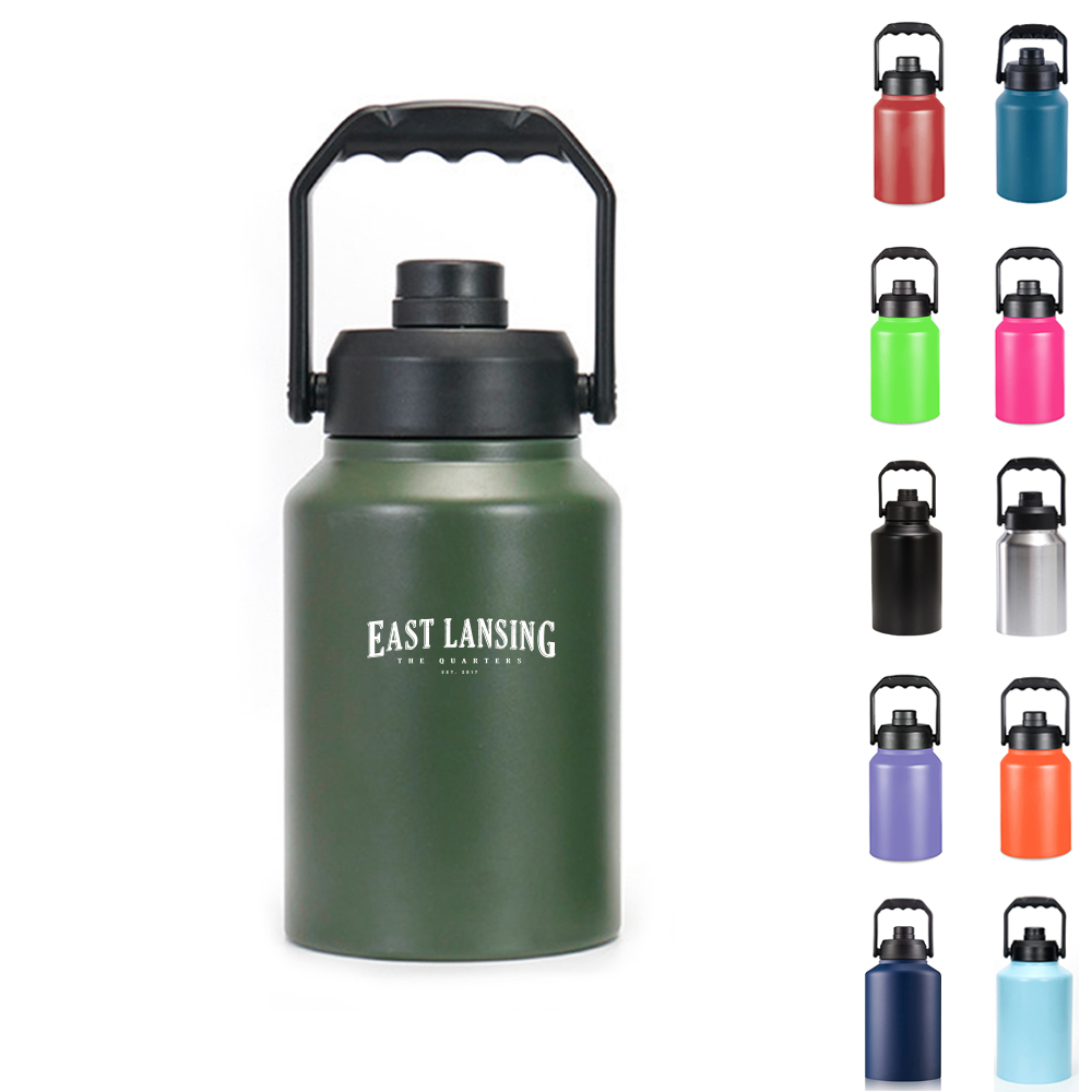 Half Gallon Water Bottle Insulated with Handle, custom water bottle with logo imprint 9