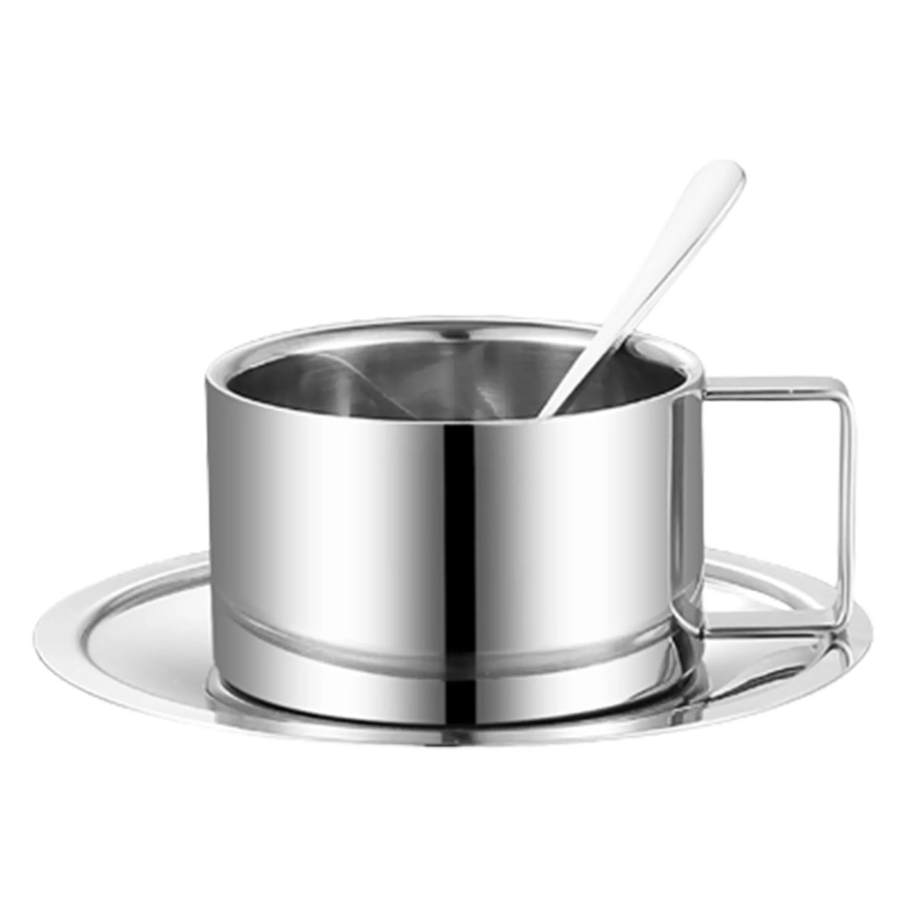 Coffee Cups W/ Saucer & Spoon Set 4