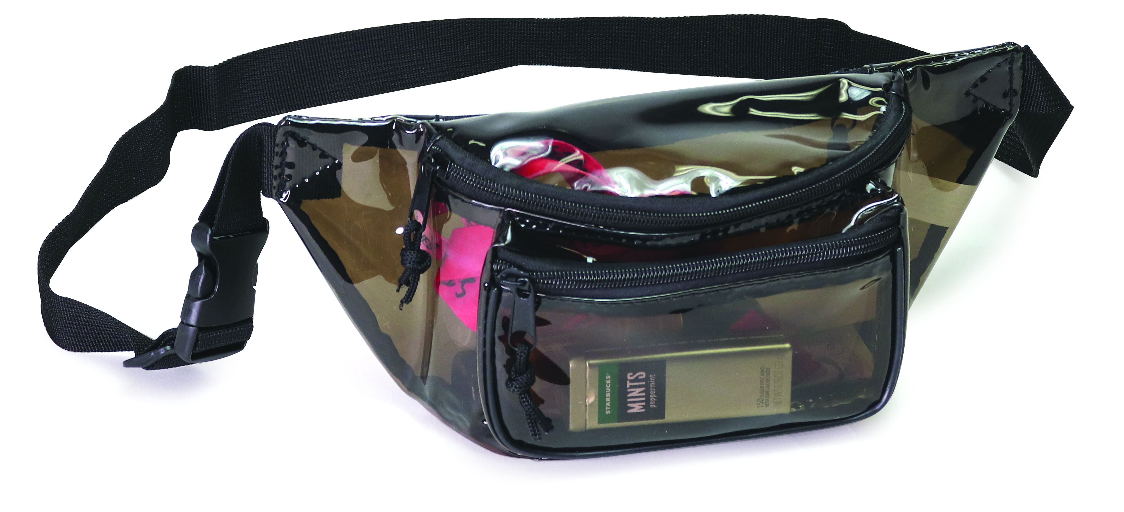 Clear Vinyl Multi Pocket Zippered Fanny Pack 2