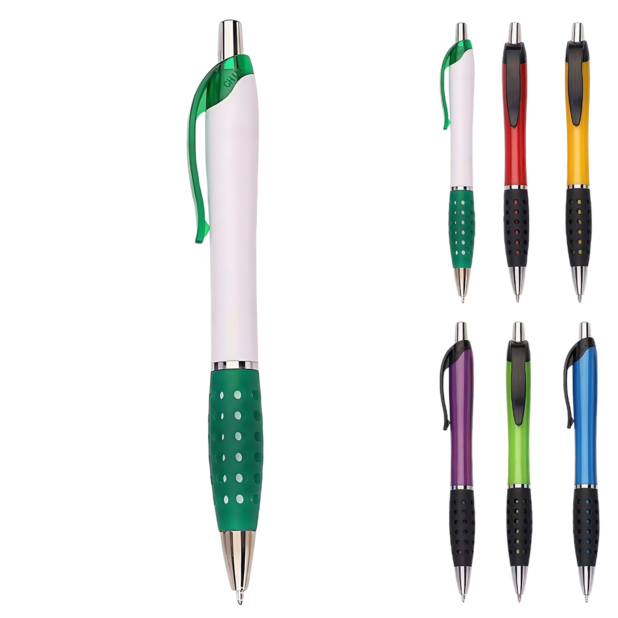 Retractable Ballpoint Pen with Hollow Sleeve - White 1