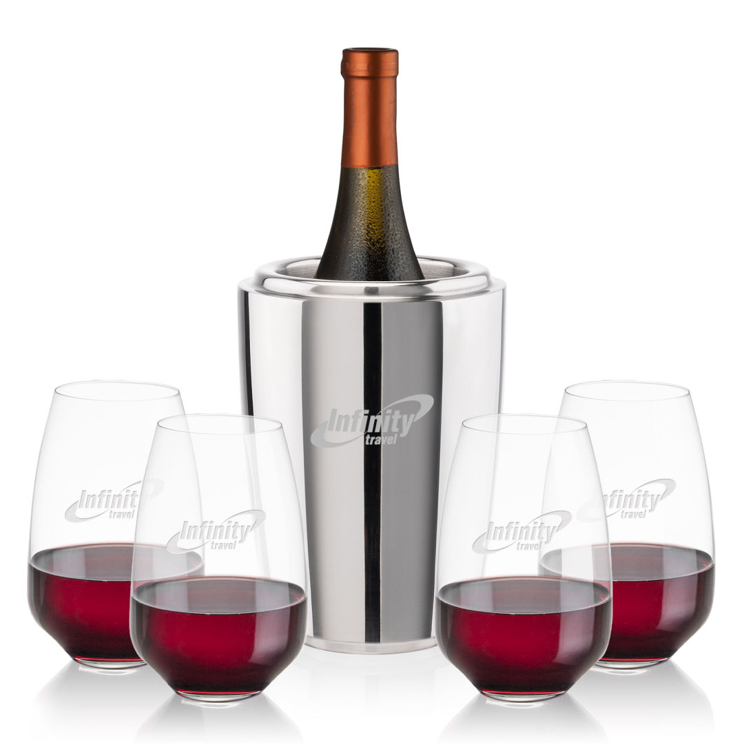 Pescara Wine Cooler & Oldham Stemless Wine Set