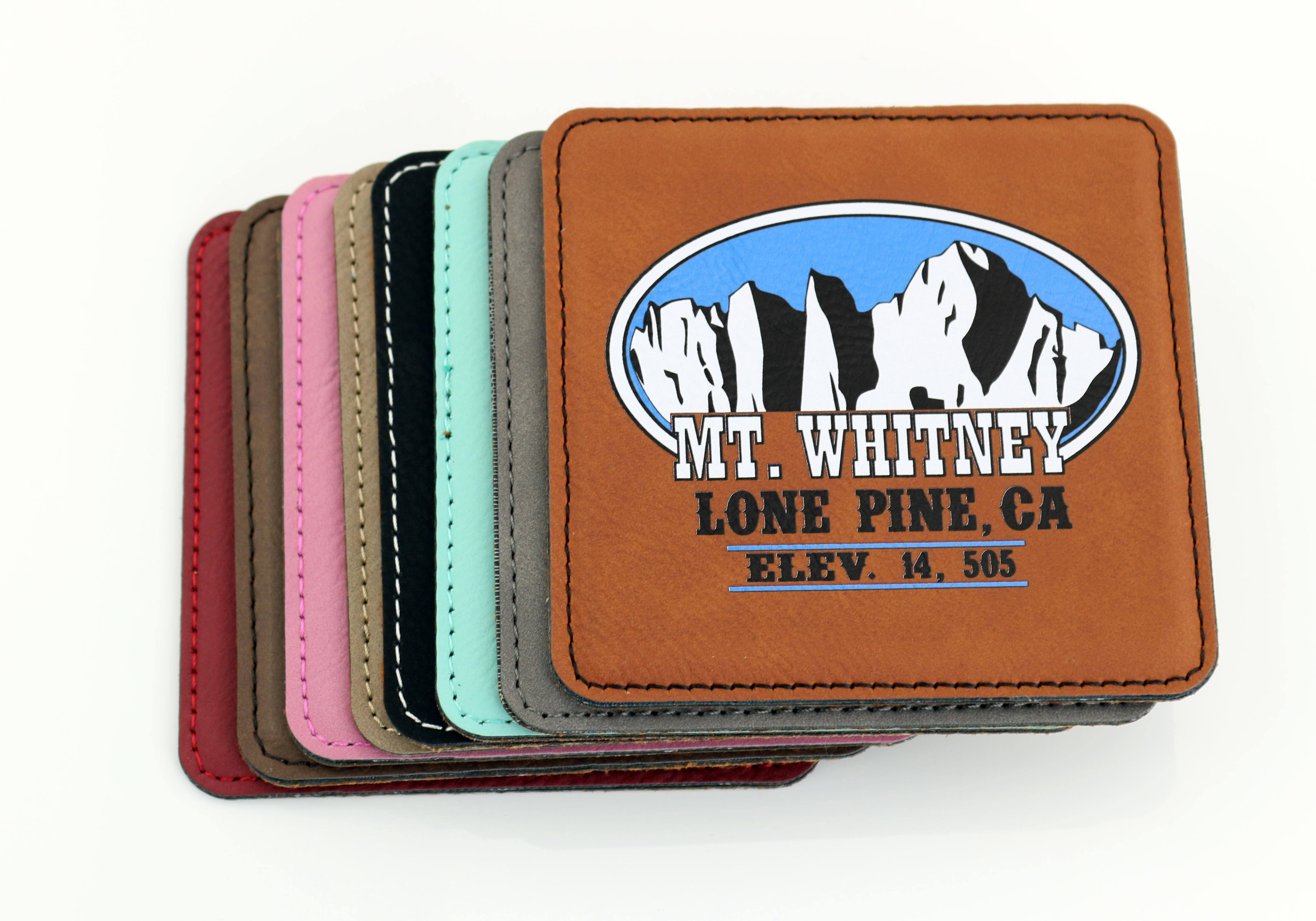 Leather Square Coasters (Faux Leather / Leatherette) 5