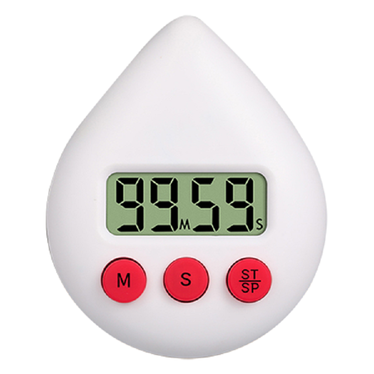 Digital Timer in Water Drop Shape With Easy Button and Built In Suction Cup 6