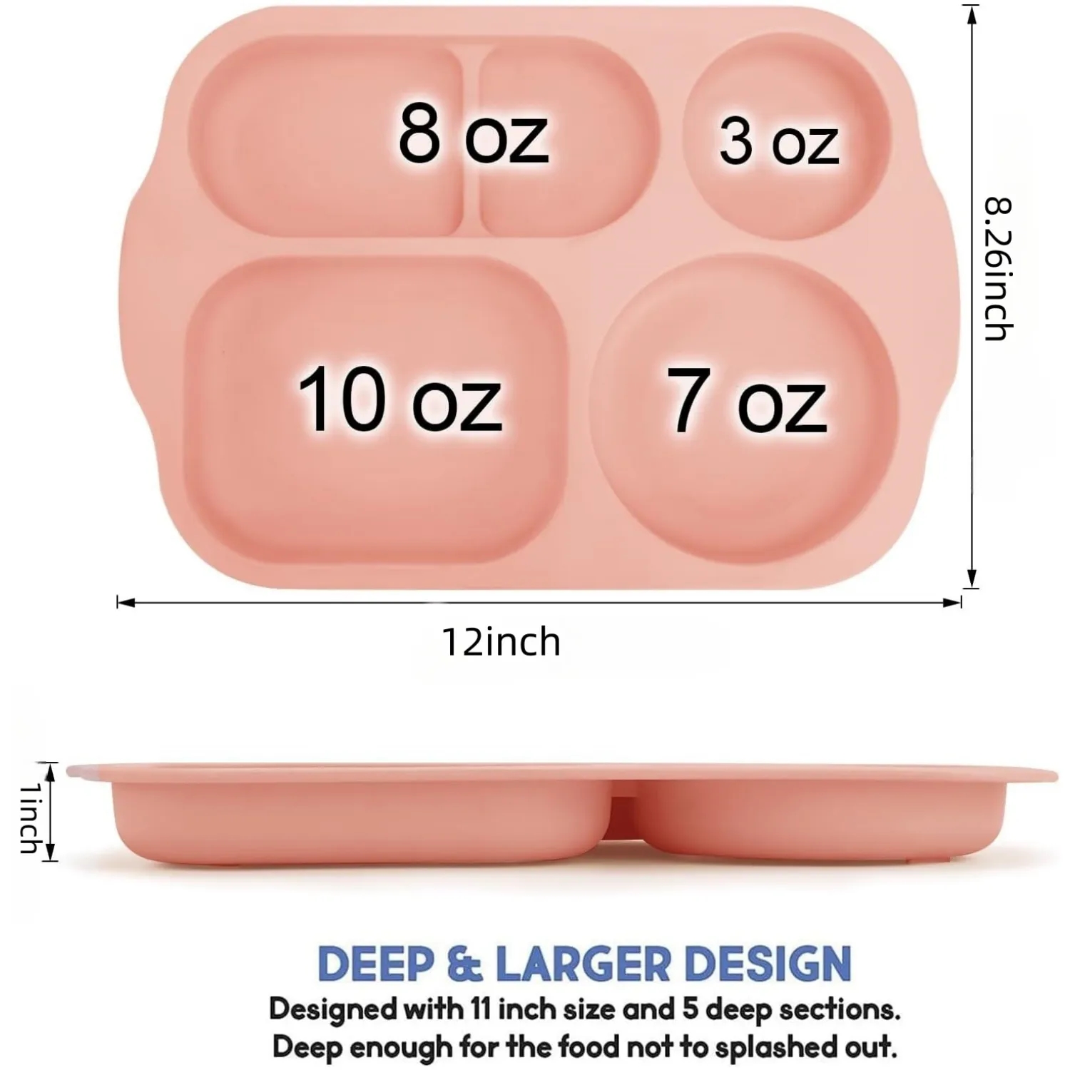 Reusable Wheat Straw Plate With 5 Compartments 5