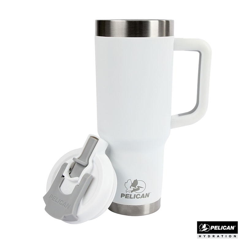 Pelican Porter™ Dual 40 oz. Dual Lid, Recycled Double Wall Stainless Steel Travel Tumbler 12