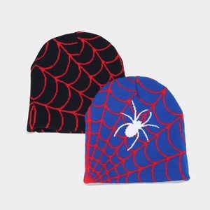 Spider Pattern Wool Acrylic Knit Hat 6