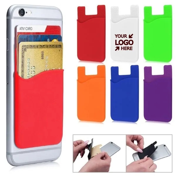 Silicone Wallet With Strong Adhesive Backing