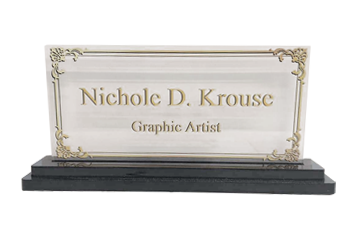Acrylic Desk Sign in Donut Base 2