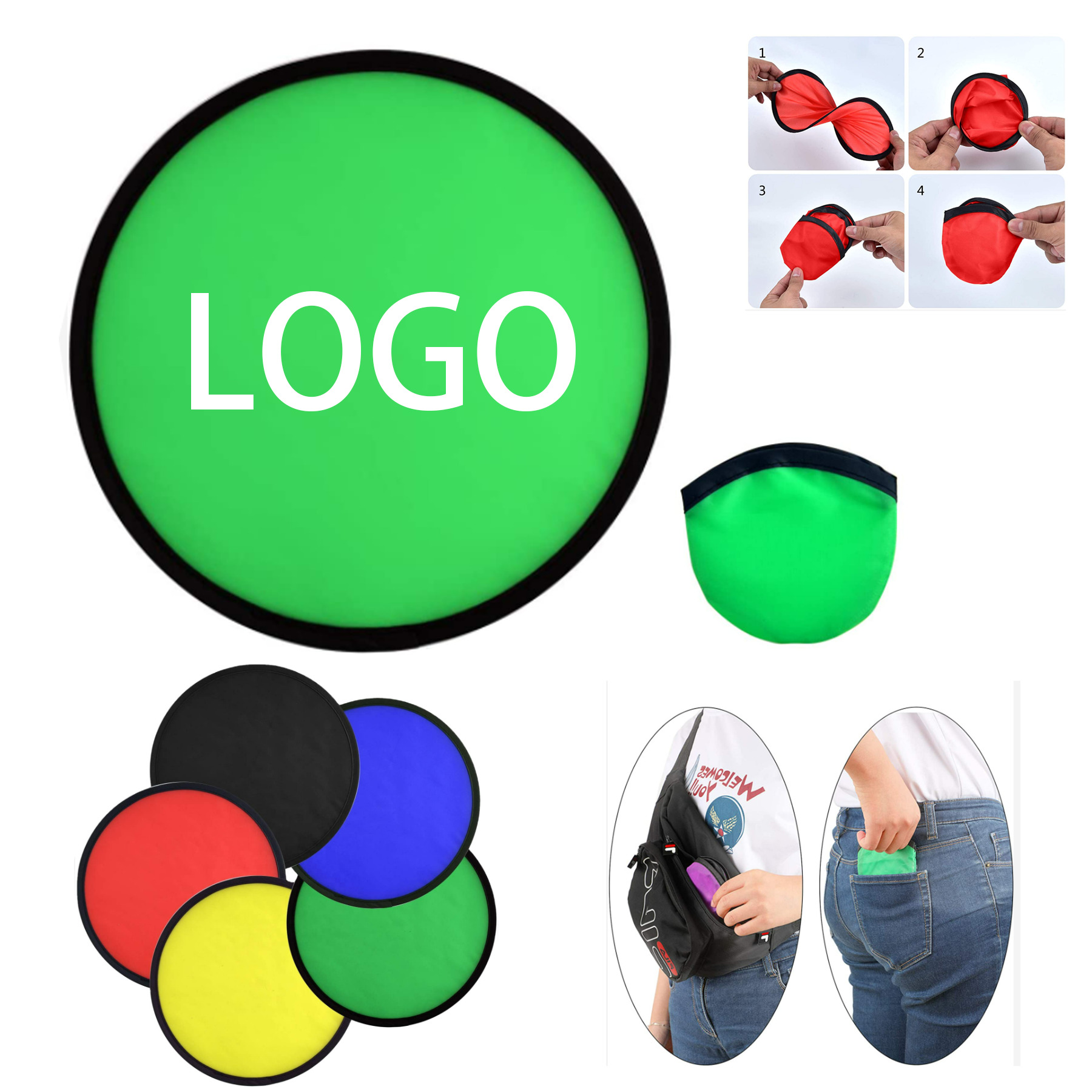 Round Foldable Nylon Disc Fan MOQ 100PCS 1