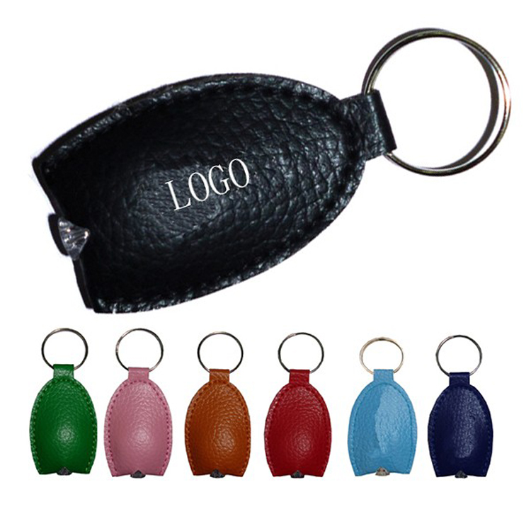 PU Leather LED Flashlight Keychain 3