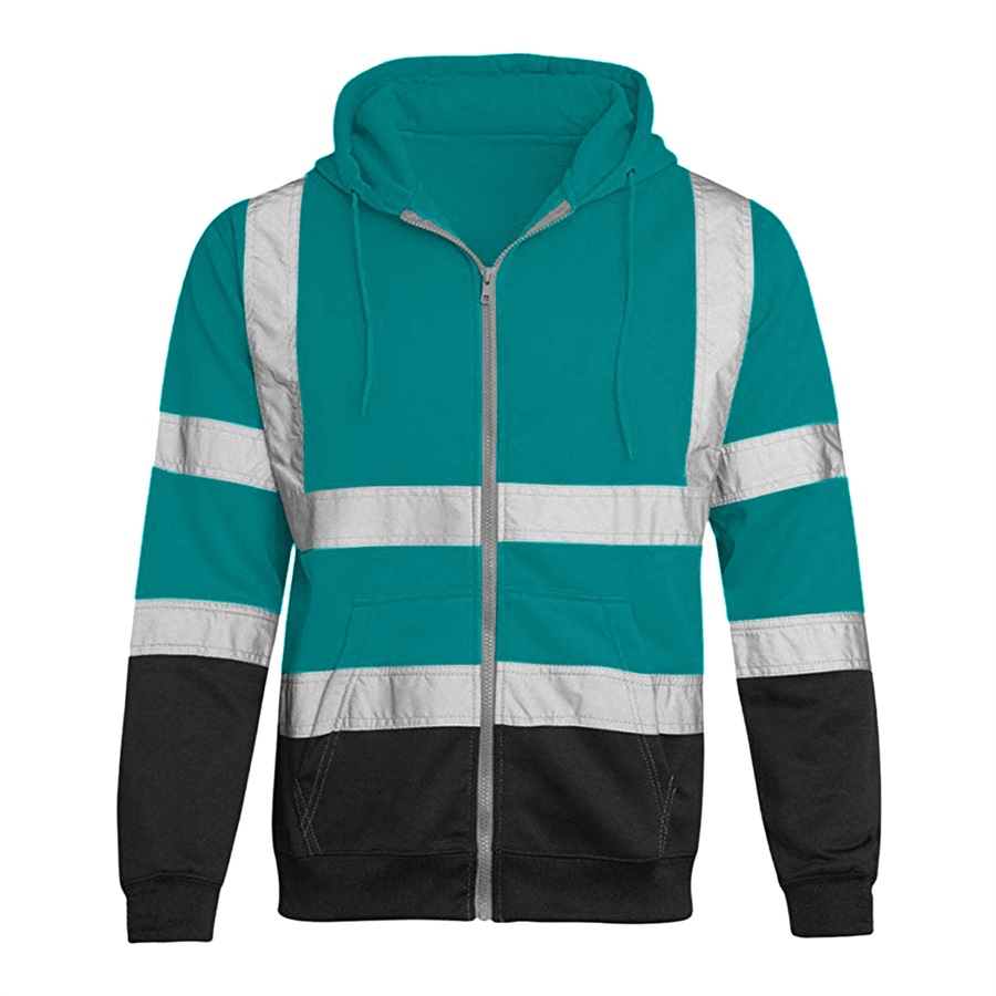 VISIPRO Reflective Colorblock Safety Full-Zip Hoodie - 280G 13
