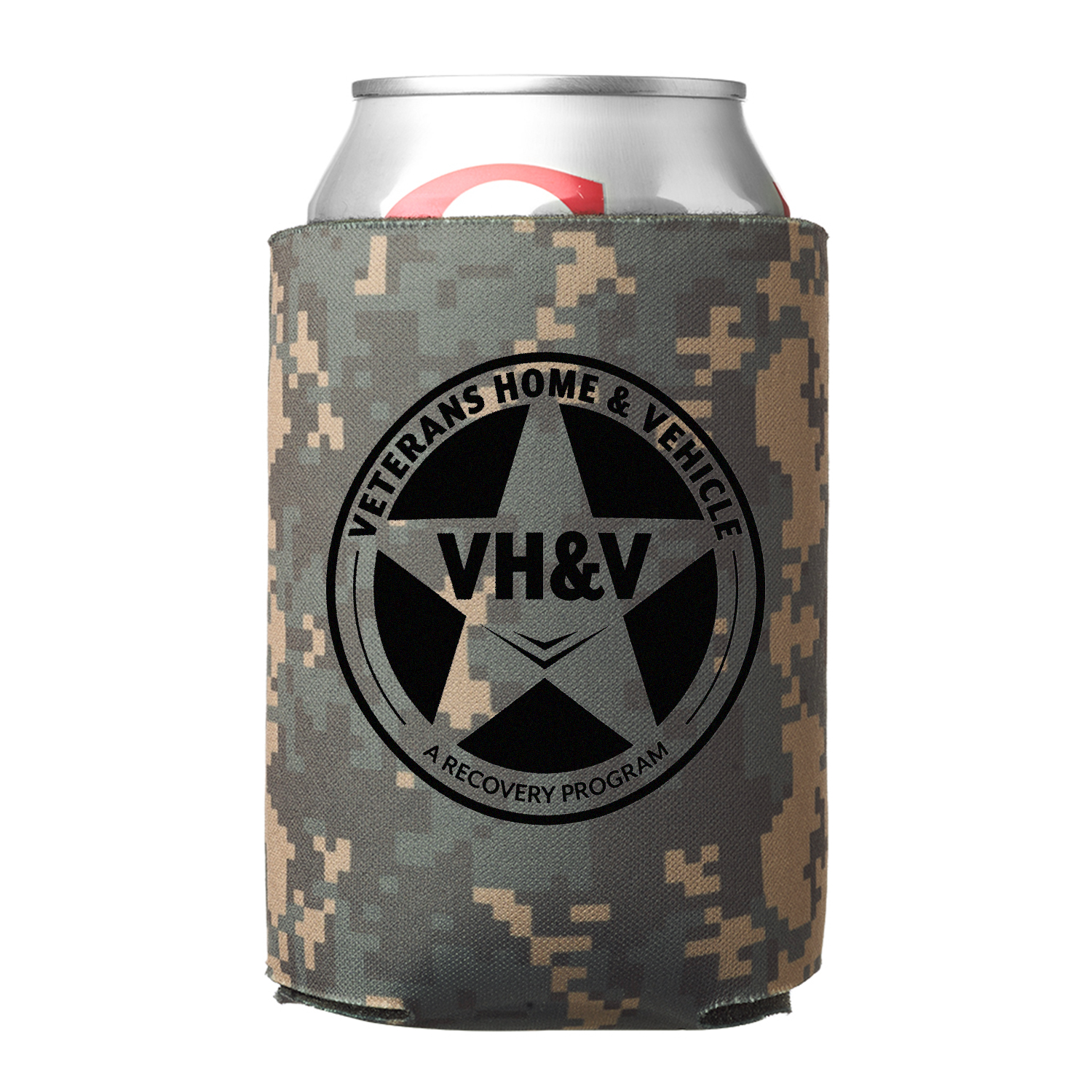 Digital Camo Can Cooler (1 Color Imprint), custom koozie with logo imprint 7